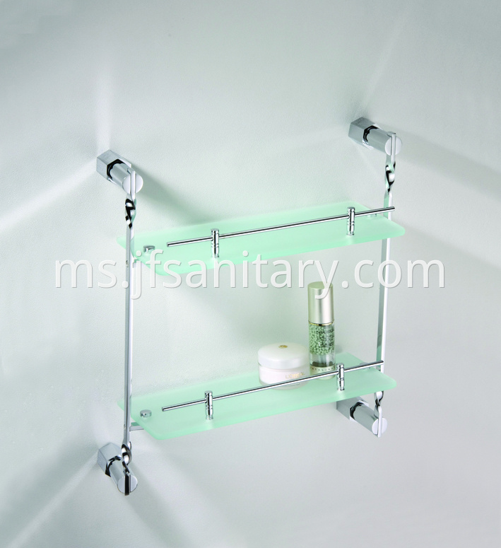 Double layer glass towel shelf